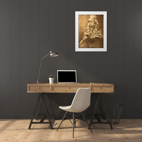 Bal Du Mask 6 White Modern Wood Framed Art Print by Babette