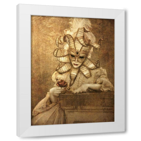 Bal Du Mask 6 White Modern Wood Framed Art Print by Babette