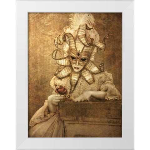 Bal Du Mask 6 White Modern Wood Framed Art Print by Babette