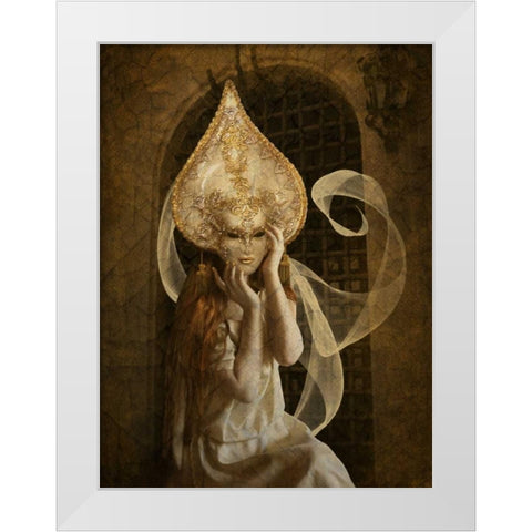 Bal Du Mask 7 White Modern Wood Framed Art Print by Babette