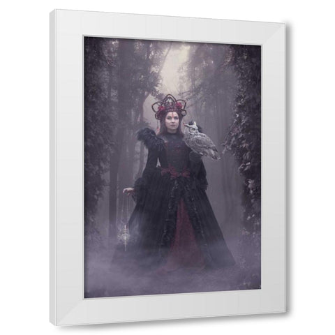 Woods Of Wisdom White Modern Wood Framed Art Print by Babette