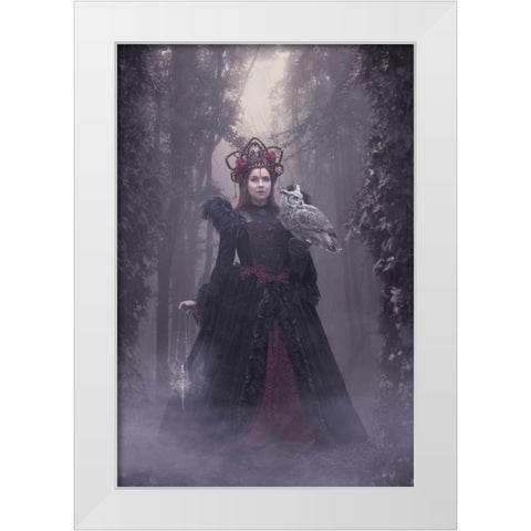 Woods Of Wisdom White Modern Wood Framed Art Print by Babette