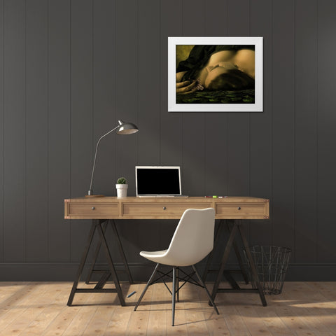 Teardrop White Modern Wood Framed Art Print by Babette