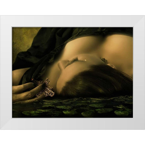 Teardrop White Modern Wood Framed Art Print by Babette