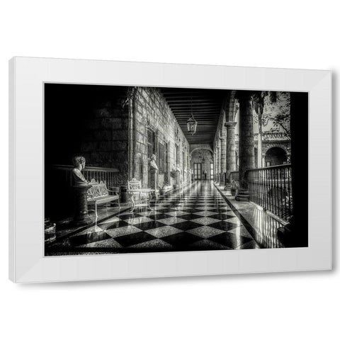 Church Hallway White Modern Wood Framed Art Print by Kostka, Vladimir