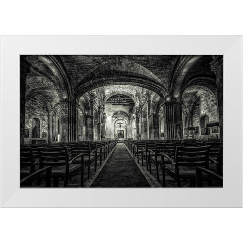 Church in Cuba White Modern Wood Framed Art Print by Kostka, Vladimir