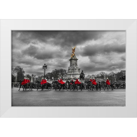 London Guards White Modern Wood Framed Art Print by Kostka, Vladimir