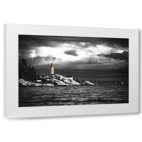 LIGHTHOUSE White Modern Wood Framed Art Print by Kostka, Vladimir