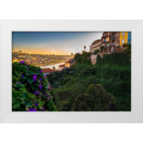 PORTO GARDENS White Modern Wood Framed Art Print by Kostka, Vladimir