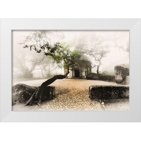MISTY CHAPEL White Modern Wood Framed Art Print by Kostka, Vladimir