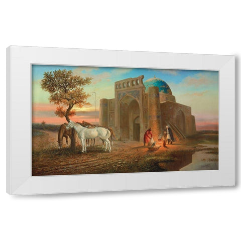 Mosque White Modern Wood Framed Art Print by Chairudinov, A.