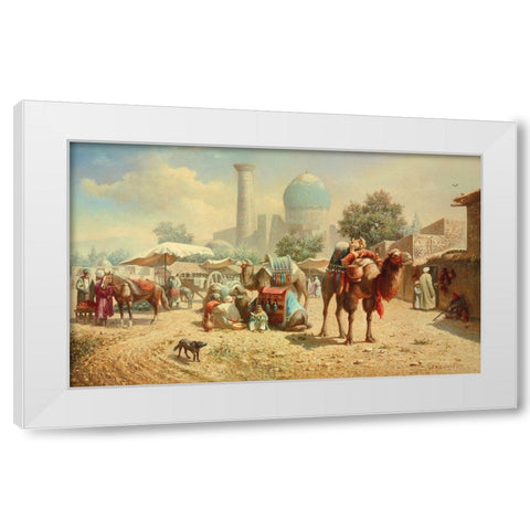 Caravan White Modern Wood Framed Art Print by Chairudinov, A.