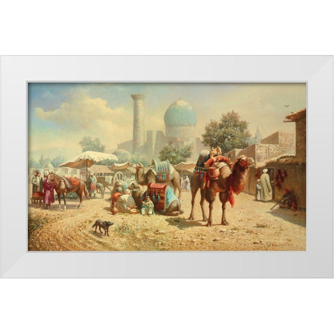 Caravan White Modern Wood Framed Art Print by Chairudinov, A.