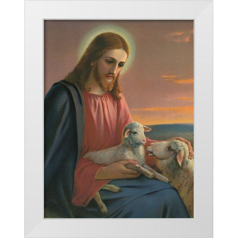 DER GUTE HIRTE White Modern Wood Framed Art Print by Anonymous