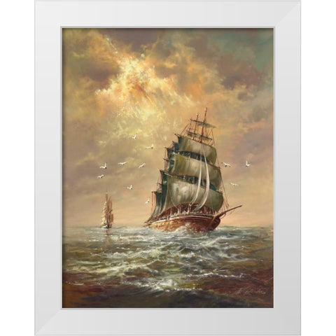 Stormy Waether White Modern Wood Framed Art Print by Glassl, Helmut