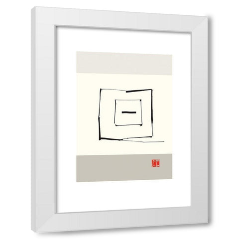 JAPANESE STYLE V White Modern Wood Framed Art Print by Sakai, Takashi