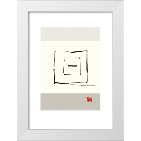 JAPANESE STYLE V White Modern Wood Framed Art Print by Sakai, Takashi