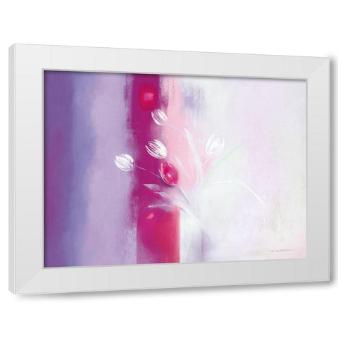 Floral ILLUSIONS I White Modern Wood Framed Art Print by Robertson, Marilyn