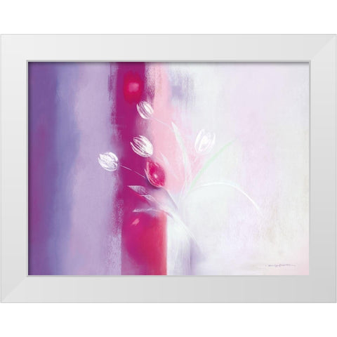 Floral ILLUSIONS I White Modern Wood Framed Art Print by Robertson, Marilyn