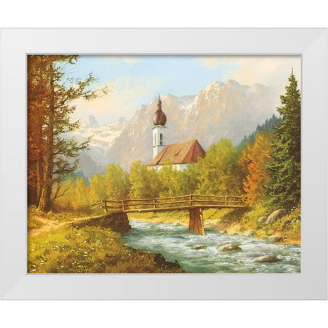FAMOUS RAMSAU CHURCH White Modern Wood Framed Art Print by Bochmann, Joh.