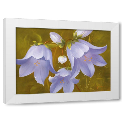 SAY IT WITH FLOWERS I White Modern Wood Framed Art Print by Fasani