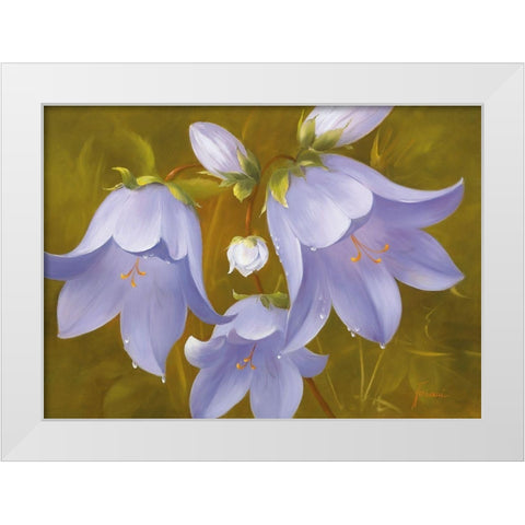 SAY IT WITH FLOWERS I White Modern Wood Framed Art Print by Fasani