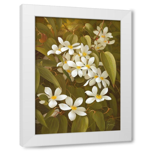 CLEMATIS White Modern Wood Framed Art Print by Fasani
