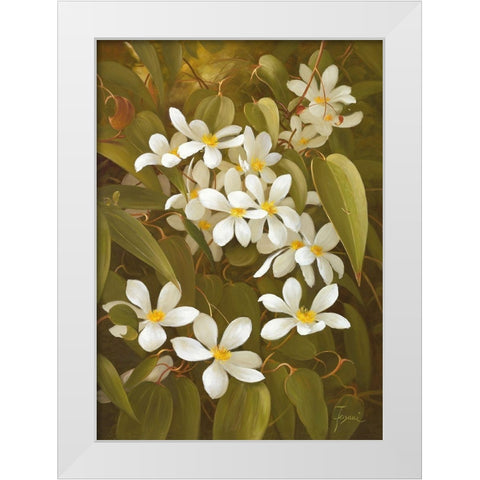 CLEMATIS White Modern Wood Framed Art Print by Fasani