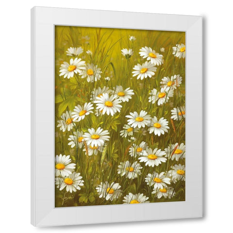 MARGUERITE White Modern Wood Framed Art Print by Fasani