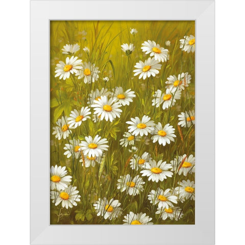 MARGUERITE White Modern Wood Framed Art Print by Fasani