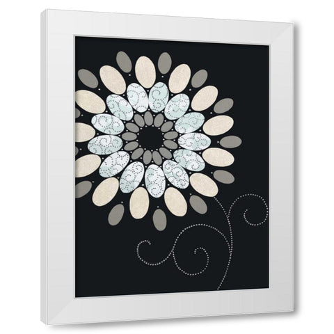 Symphony Of Blues II White Modern Wood Framed Art Print by Design Show