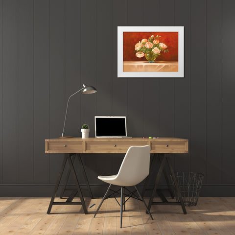 ROSES ABSTRACT I White Modern Wood Framed Art Print by Fasani