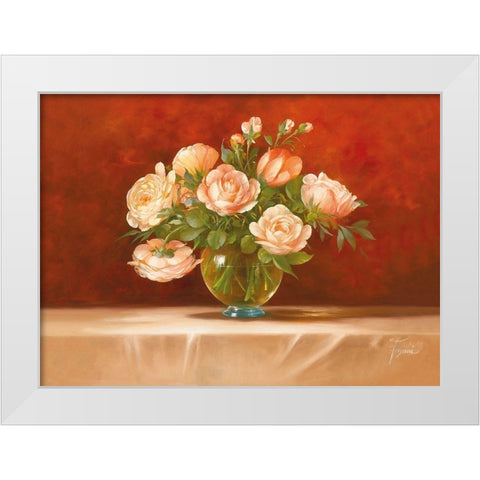 ROSES ABSTRACT I White Modern Wood Framed Art Print by Fasani