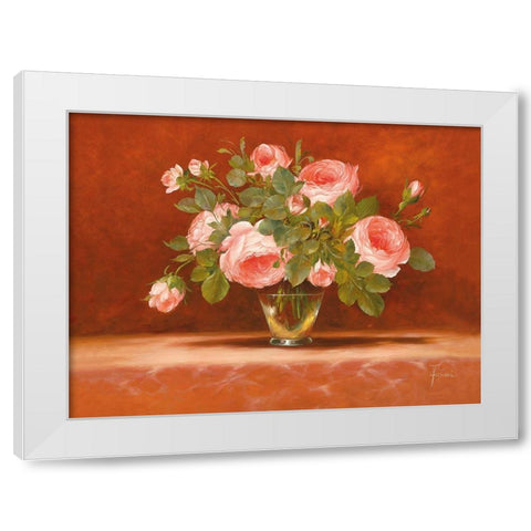 ROSES ABSTRACT II White Modern Wood Framed Art Print by Fasani