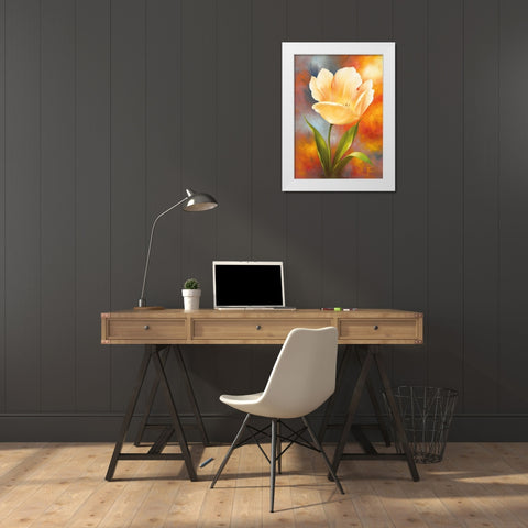 GOLDEN TULIP White Modern Wood Framed Art Print by Fasani