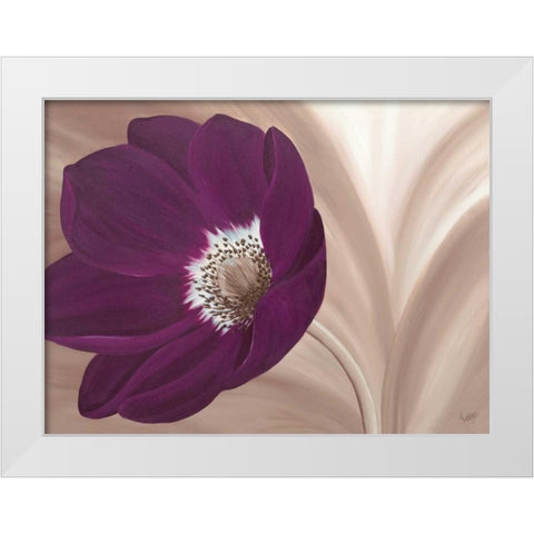 Velvet Anemone White Modern Wood Framed Art Print by Lake, Kaye