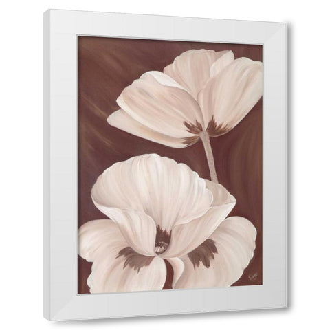 Chocolate Poppies White Modern Wood Framed Art Print by Lake, Kaye