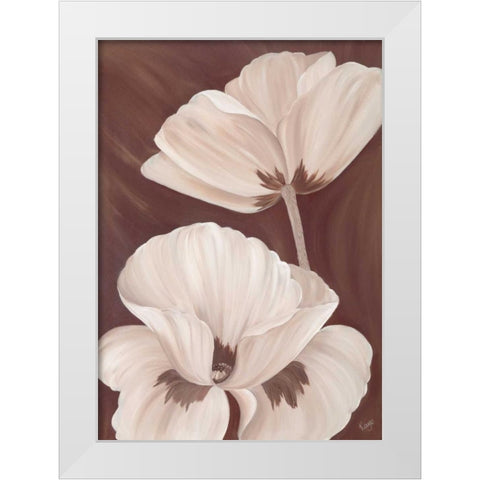 Chocolate Poppies White Modern Wood Framed Art Print by Lake, Kaye