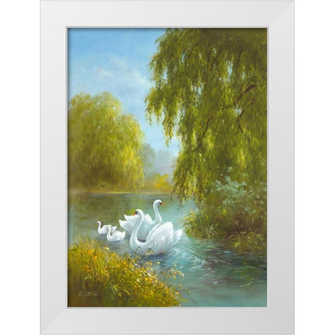 White Symphony II White Modern Wood Framed Art Print by Smith, B.