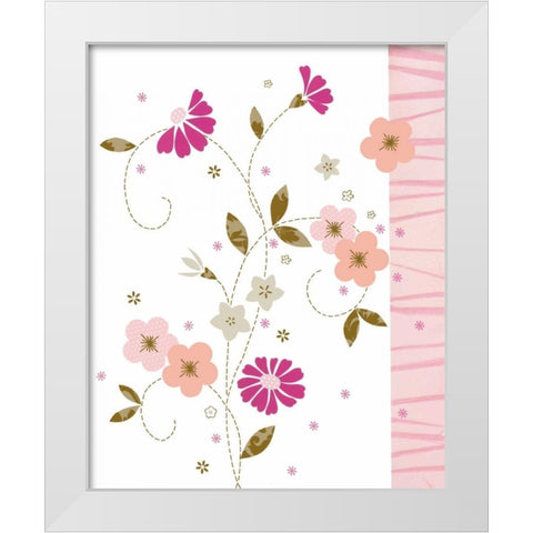 Pretty In Pink II White Modern Wood Framed Art Print by Design Show
