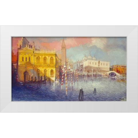 Venezia III White Modern Wood Framed Art Print by Milani