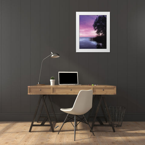 IDYLLIC LAKE III White Modern Wood Framed Art Print by Weissing, Gerd