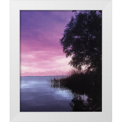 IDYLLIC LAKE III White Modern Wood Framed Art Print by Weissing, Gerd
