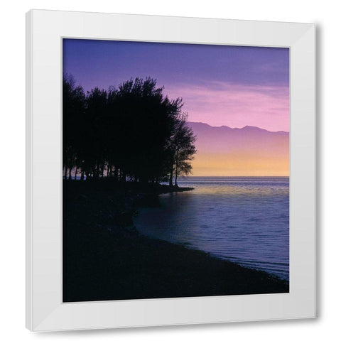IDYLLIC LAKE IV White Modern Wood Framed Art Print by Weissing, Gerd