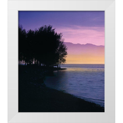 IDYLLIC LAKE IV White Modern Wood Framed Art Print by Weissing, Gerd