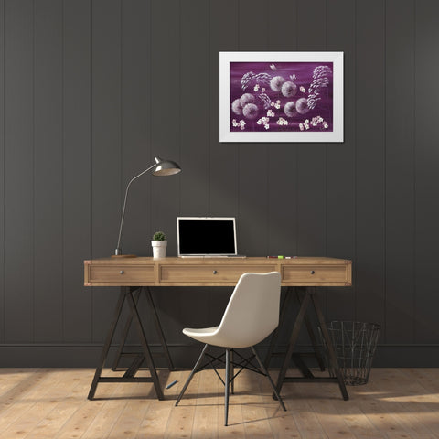 MIDNIGHT MEADOW White Modern Wood Framed Art Print by Lake, Kaye