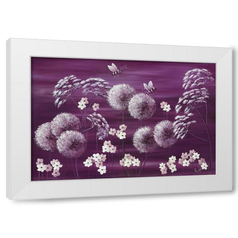 MIDNIGHT MEADOW White Modern Wood Framed Art Print by Lake, Kaye