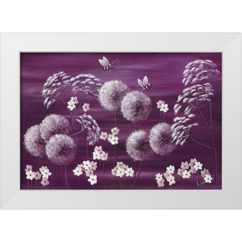 MIDNIGHT MEADOW White Modern Wood Framed Art Print by Lake, Kaye