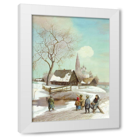 END OF WINTER White Modern Wood Framed Art Print by Chairudinov, A.