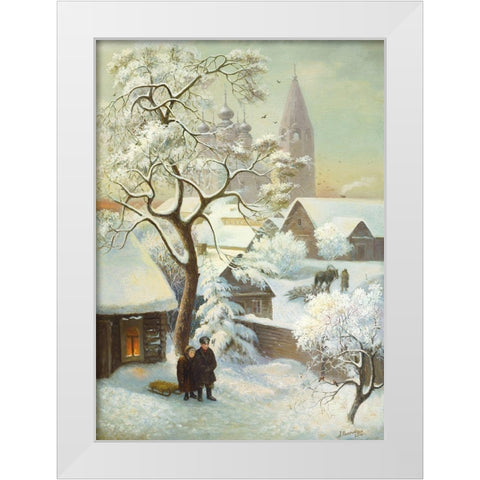 A FREEZING DAY White Modern Wood Framed Art Print by Chairudinov, A.